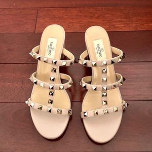 Valentino Rockstud Mule Slide Sandals